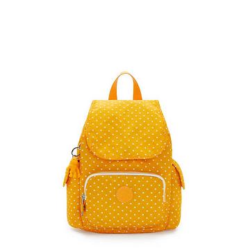 Kipling City Pack Mini Printed Backpacks Soft Dot Yellow | AU 1495AH